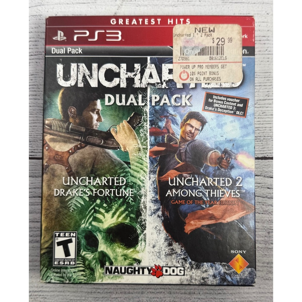 Uncharted 1 & 2 Pak - Sony PlayStation 3 PS3‎ Complete Tested